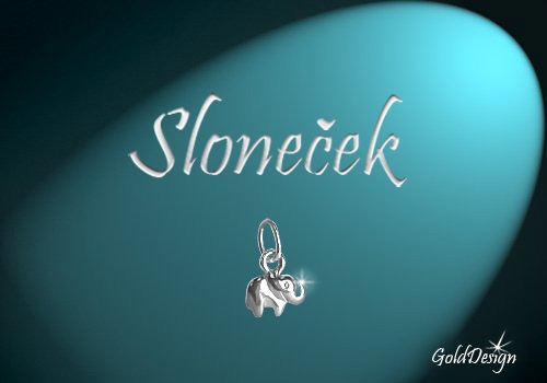 Sloneček - přívěsek stříbřený